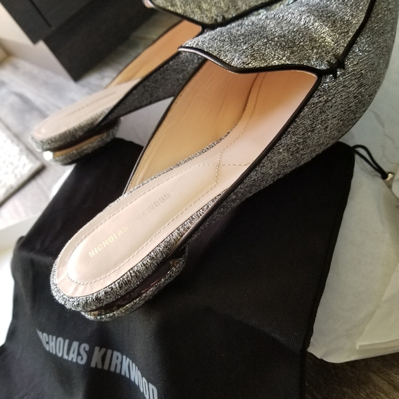 Nicholas Kirkwood Beya Metallic Boucle Mules, size 41 (11B) - Picture 6 of 9